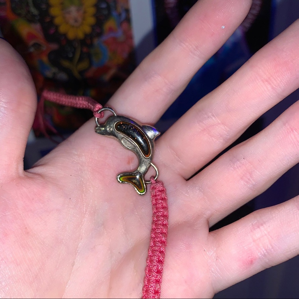 vintage y2k dolphin tie mood bracelet